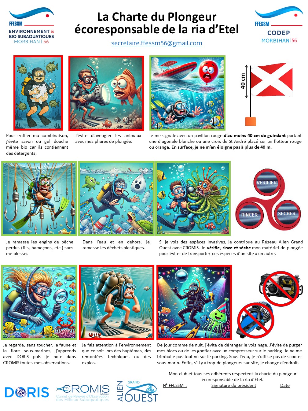 La charte du plongeur écoresponsable de la ria d’Etel